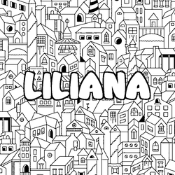 Coloraci&oacute;n del nombre LILIANA - decorado ciudad