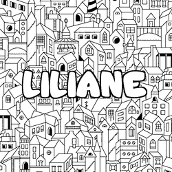 Coloraci&oacute;n del nombre LILIANE - decorado ciudad