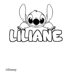 Coloraci&oacute;n del nombre LILIANE - decorado Stitch