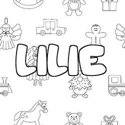Coloraci&oacute;n del nombre LILIE - decorado juguetes