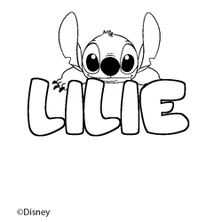 Coloraci&oacute;n del nombre LILIE - decorado Stitch