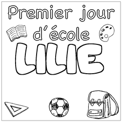 Coloraci&oacute;n del nombre LILIE - decorado primer d&iacute;a de escuela