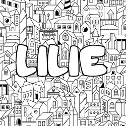 Coloraci&oacute;n del nombre LILIE - decorado ciudad