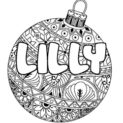Coloraci&oacute;n del nombre LILLY - decorado bola de Navidad
