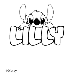 Coloraci&oacute;n del nombre LILLY - decorado Stitch