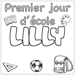 Coloraci&oacute;n del nombre LILLY - decorado primer d&iacute;a de escuela