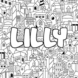Coloraci&oacute;n del nombre LILLY - decorado ciudad