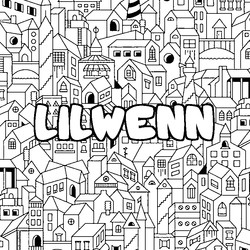 Coloraci&oacute;n del nombre LILWENN - decorado ciudad