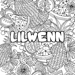 Coloraci&oacute;n del nombre LILWENN - decorado mandala de frutas