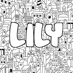 Coloraci&oacute;n del nombre LILY - decorado ciudad