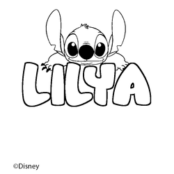 Coloraci&oacute;n del nombre LILYA - decorado Stitch