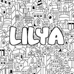 Coloraci&oacute;n del nombre LILYA - decorado ciudad