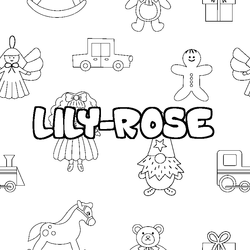 Coloraci&oacute;n del nombre LILY-ROSE - decorado juguetes