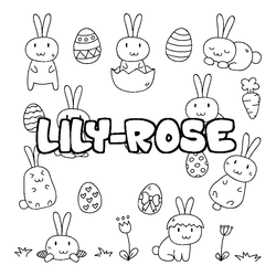 Coloraci&oacute;n del nombre LILY-ROSE - decorado Pascua