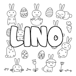 Coloraci&oacute;n del nombre LINO - decorado Pascua