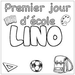 Coloraci&oacute;n del nombre LINO - decorado primer d&iacute;a de escuela