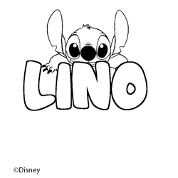 Coloraci&oacute;n del nombre LINO - decorado Stitch
