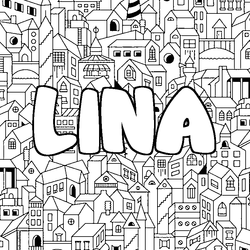 Coloraci&oacute;n del nombre LINA - decorado ciudad