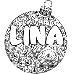 Coloraci&oacute;n del nombre LINA - decorado bola de Navidad