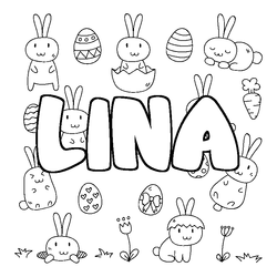 Coloraci&oacute;n del nombre LINA - decorado Pascua