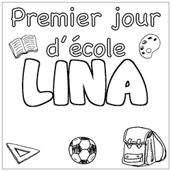 Coloraci&oacute;n del nombre LINA - decorado primer d&iacute;a de escuela