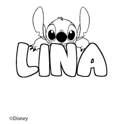 Coloraci&oacute;n del nombre LINA - decorado Stitch