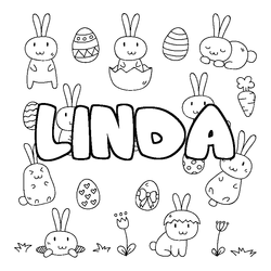 Coloraci&oacute;n del nombre LINDA - decorado Pascua