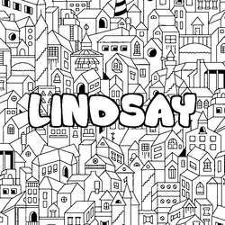Coloraci&oacute;n del nombre LINDSAY - decorado ciudad