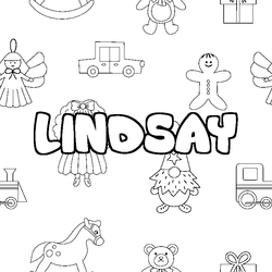 Coloraci&oacute;n del nombre LINDSAY - decorado juguetes
