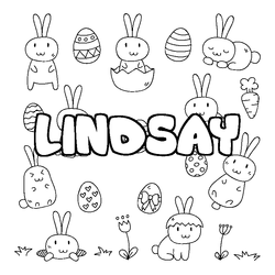 Coloraci&oacute;n del nombre LINDSAY - decorado Pascua