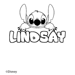 Coloraci&oacute;n del nombre LINDSAY - decorado Stitch