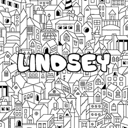 Coloraci&oacute;n del nombre LINDSEY - decorado ciudad