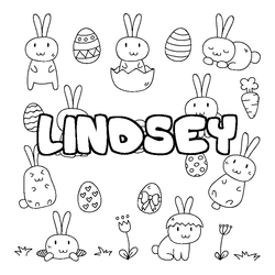 Coloraci&oacute;n del nombre LINDSEY - decorado Pascua