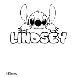 Coloraci&oacute;n del nombre LINDSEY - decorado Stitch