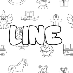 Coloraci&oacute;n del nombre LINE - decorado juguetes