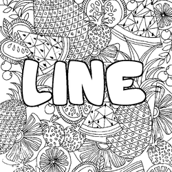 Coloraci&oacute;n del nombre LINE - decorado mandala de frutas