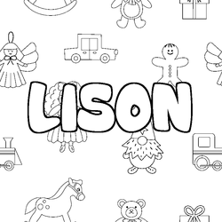 Coloraci&oacute;n del nombre LISON - decorado juguetes