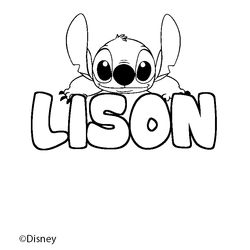 Coloraci&oacute;n del nombre LISON - decorado Stitch