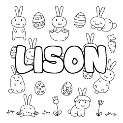Coloraci&oacute;n del nombre LISON - decorado Pascua