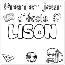 Coloraci&oacute;n del nombre LISON - decorado primer d&iacute;a de escuela