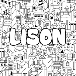 Coloraci&oacute;n del nombre LISON - decorado ciudad