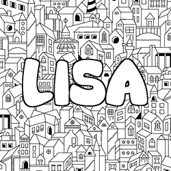 Coloraci&oacute;n del nombre LISA - decorado ciudad