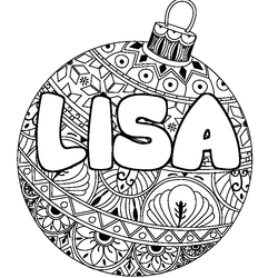 Coloraci&oacute;n del nombre LISA - decorado bola de Navidad