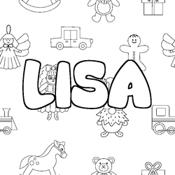 Coloraci&oacute;n del nombre LISA - decorado juguetes