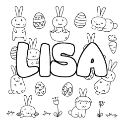 Coloraci&oacute;n del nombre LISA - decorado Pascua