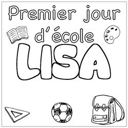 Coloraci&oacute;n del nombre LISA - decorado primer d&iacute;a de escuela