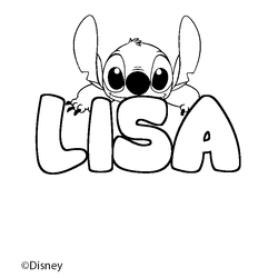 Coloraci&oacute;n del nombre LISA - decorado Stitch