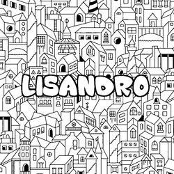 Coloraci&oacute;n del nombre LISANDRO - decorado ciudad