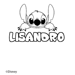 Coloraci&oacute;n del nombre LISANDRO - decorado Stitch