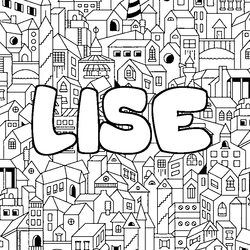 Coloraci&oacute;n del nombre LISE - decorado ciudad